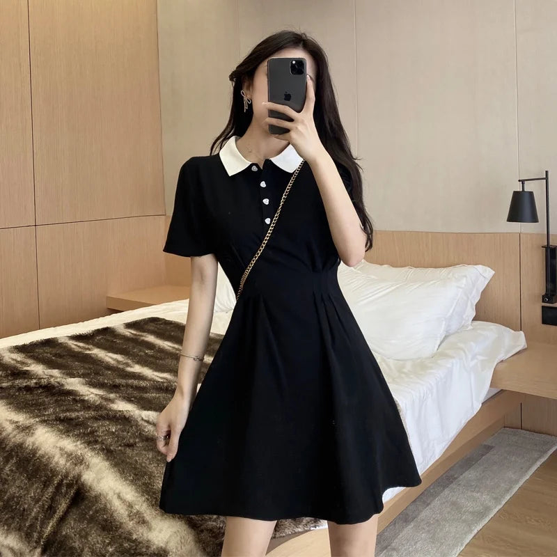 Women's Contrast Collar Polo Dress Summer