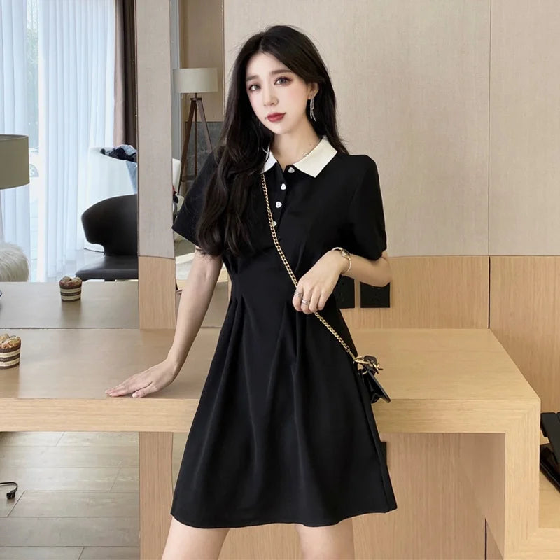 Women's Contrast Collar Polo Dress Summer