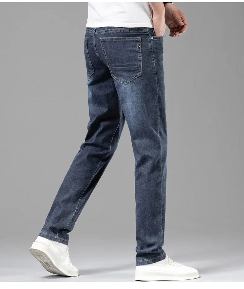 Summer Thin Men's Elastic Cotton Jeans