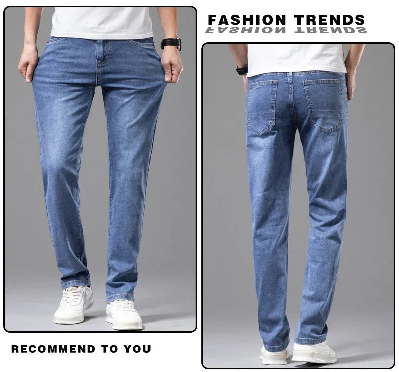 Summer Thin Men's Elastic Cotton Jeans