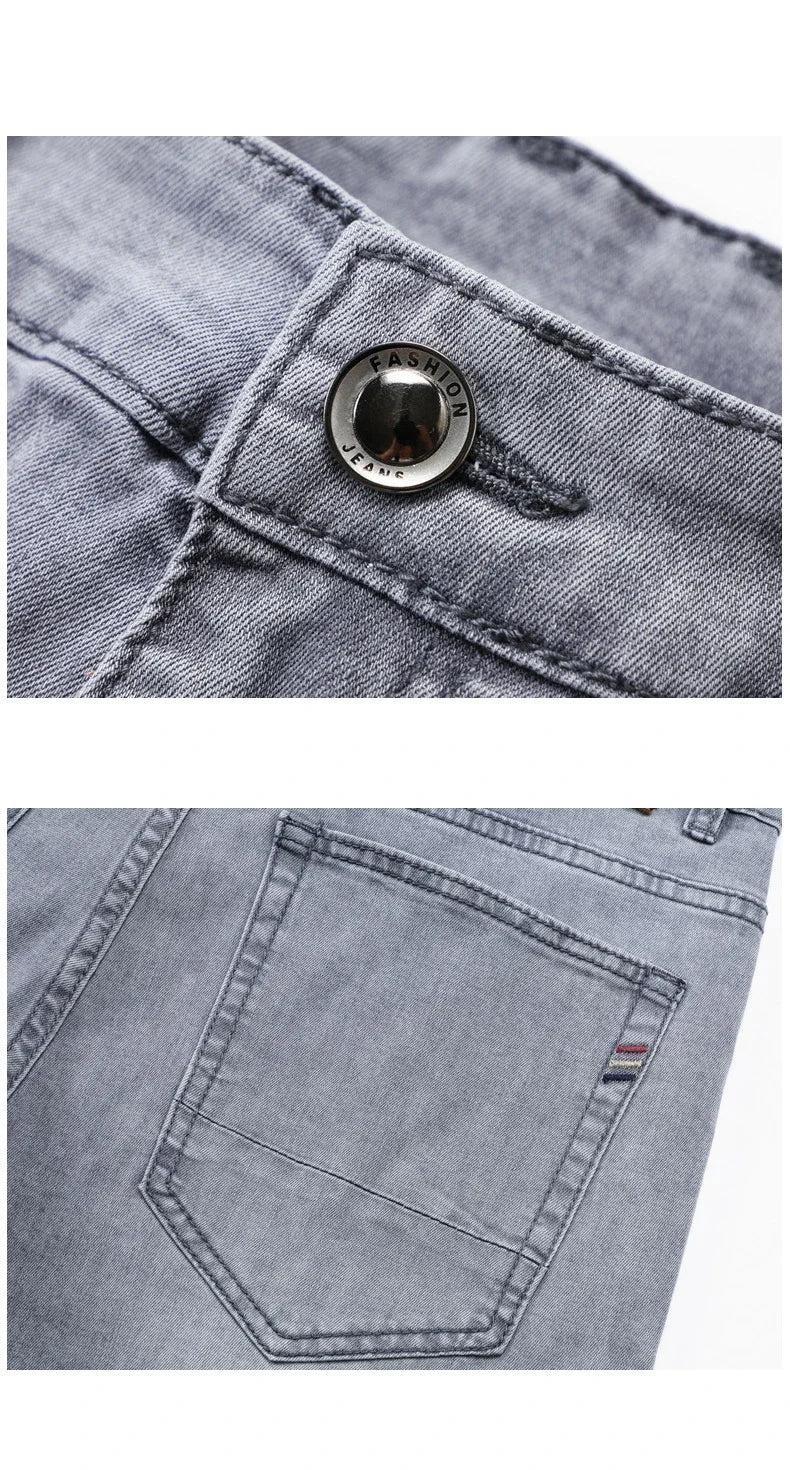 Summer Thin Men's Elastic Cotton Jeans
