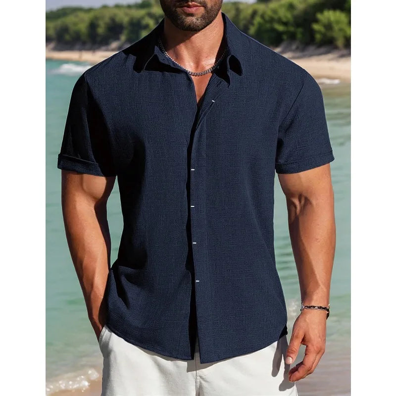 2026 Quality Mens Short Sleeve Linen Shirts