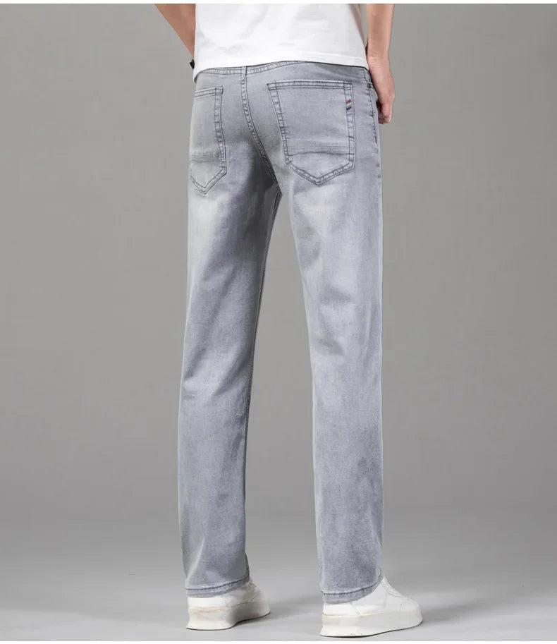 Summer Thin Men's Elastic Cotton Jeans