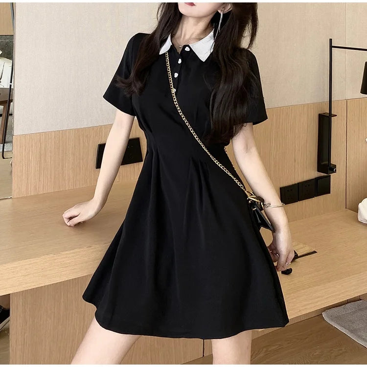 Women's Contrast Collar Polo Dress Summer