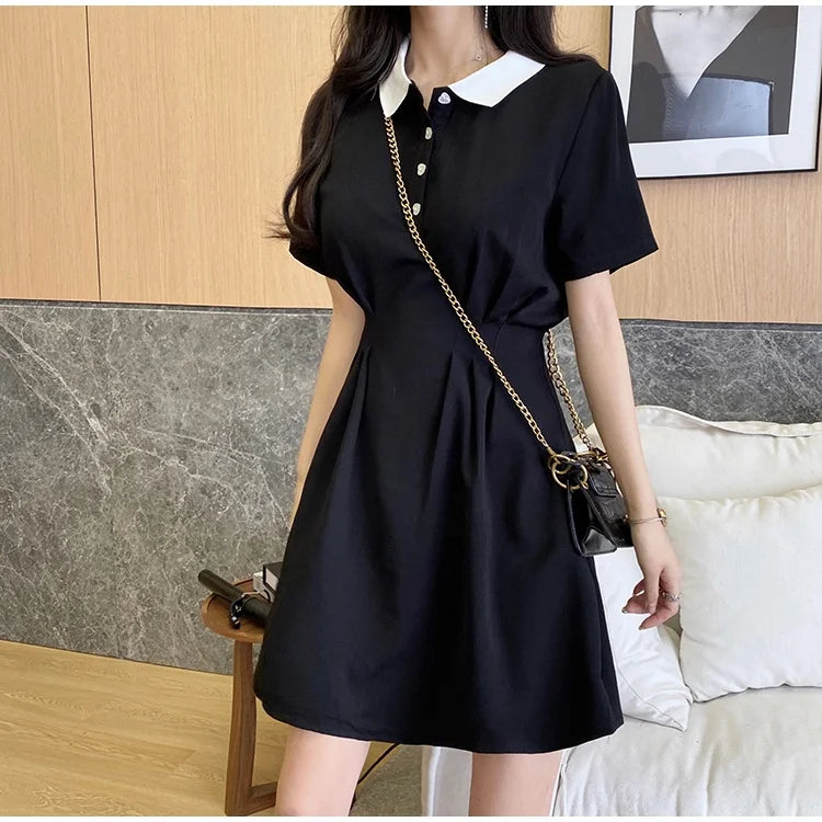 Women's Contrast Collar Polo Dress Summer