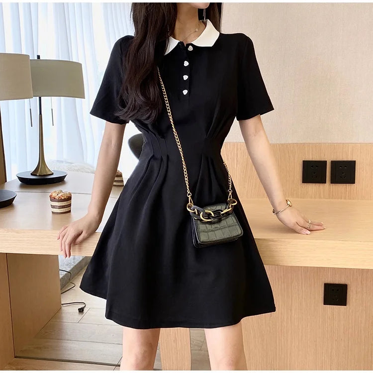 Women's Contrast Collar Polo Dress Summer