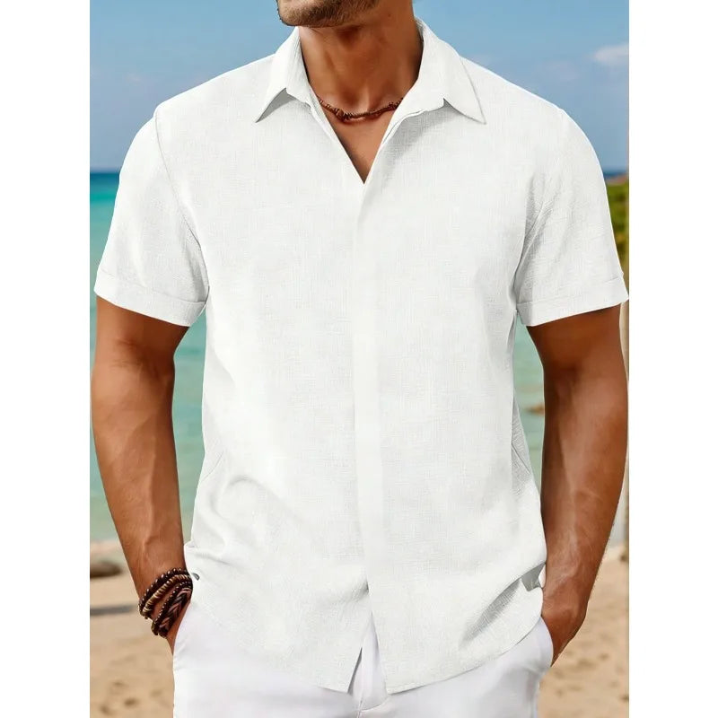 2026 Quality Mens Short Sleeve Linen Shirts