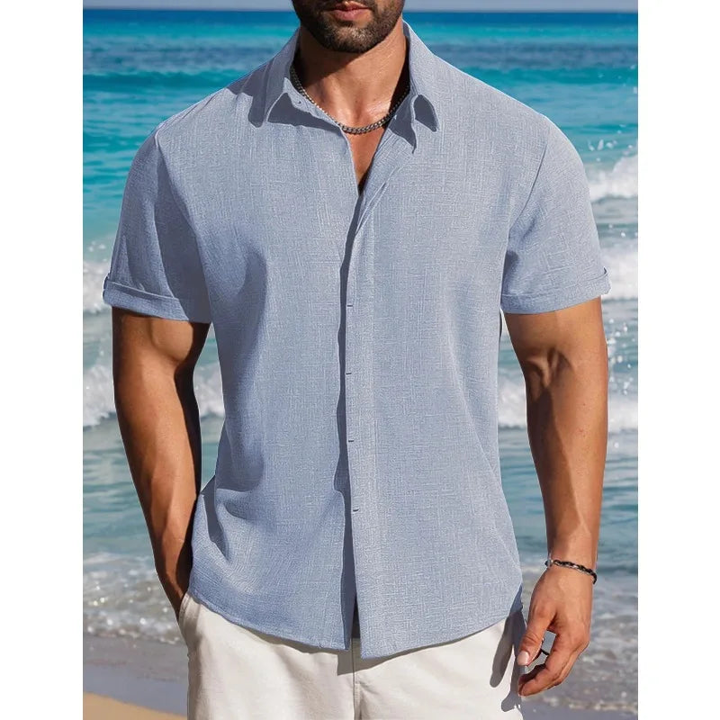 2026 Quality Mens Short Sleeve Linen Shirts