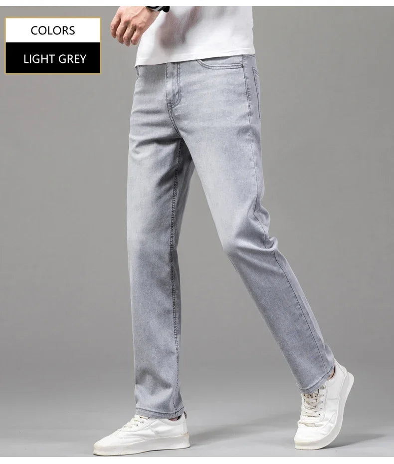 Summer Thin Men's Elastic Cotton Jeans