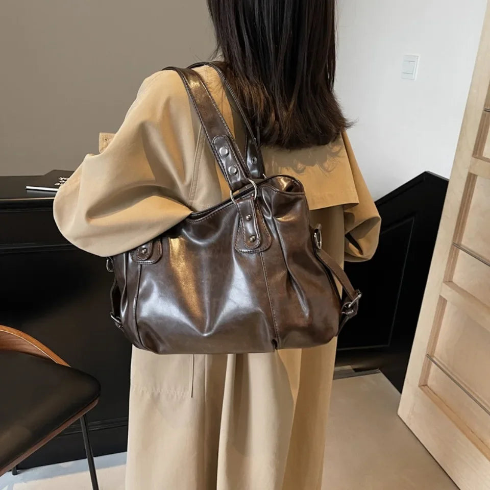 Retro Roomy Crossbody Tote Bag