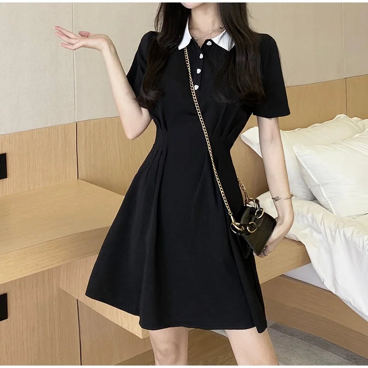 Women's Contrast Collar Polo Dress Summer