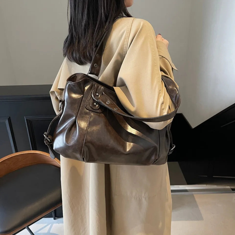 Retro Roomy Crossbody Tote Bag