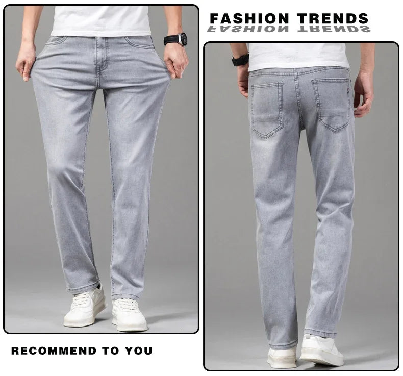 Summer Thin Men's Elastic Cotton Jeans