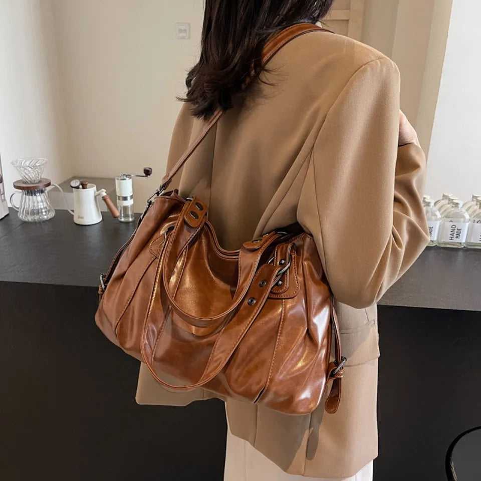 Retro Roomy Crossbody Tote Bag