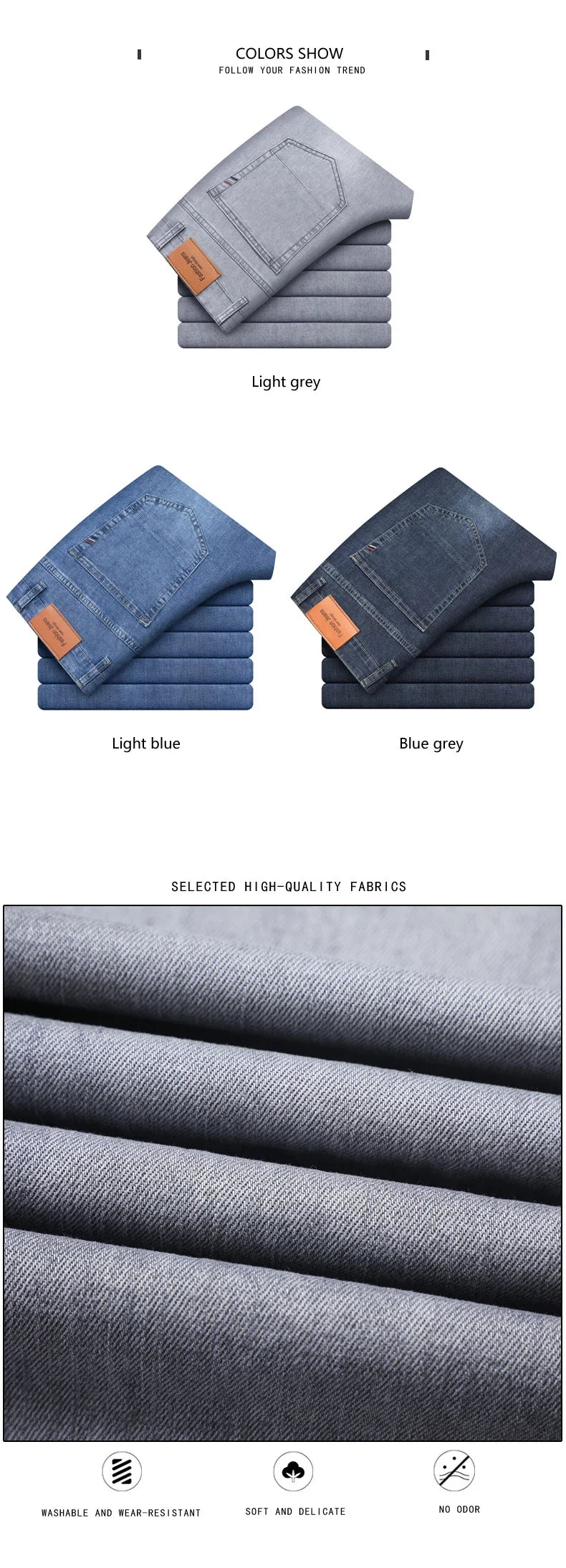 Summer Thin Men's Elastic Cotton Jeans