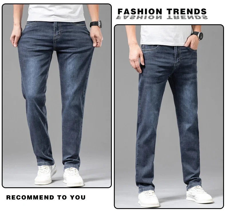 Summer Thin Men's Elastic Cotton Jeans