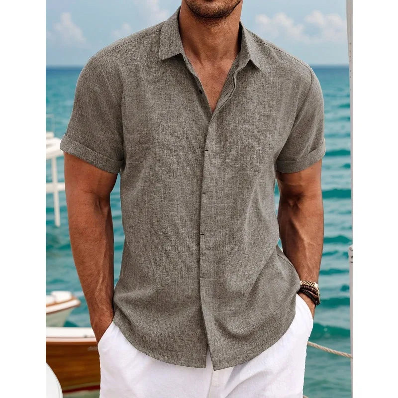 2026 Quality Mens Short Sleeve Linen Shirts