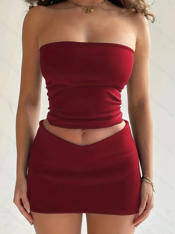 Women's Strapless Two Piece Set