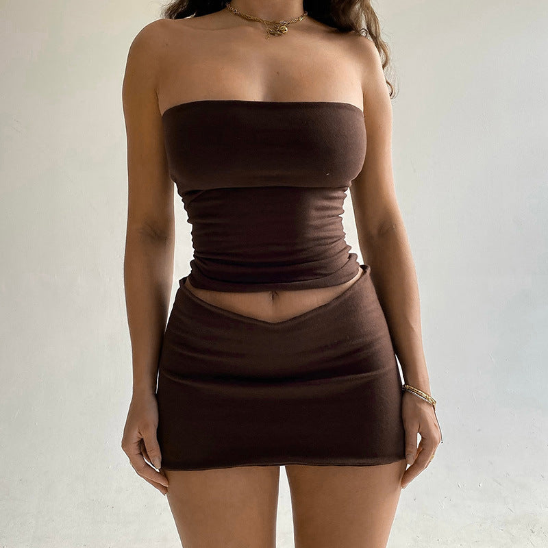 Women's Strapless Two Piece Set
